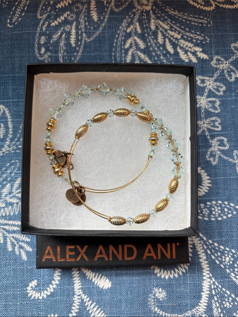 Set of Two Alex & Ani Crystal Beaded Bangles
